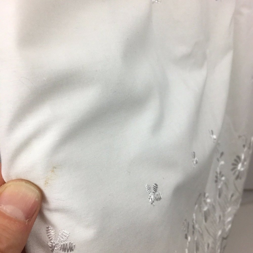 Vintage Handmade Eyelet Embroidered Wedding Dress S/M - Picture 7 of 10
